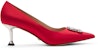 (Women) CHARLES & KEITH Fabric Pointed-Toe Stiletto 'Ruby Red' SL1-60580031