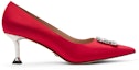 Order (Women) CHARLES & KEITH Fabric Pointed-Toe Stiletto 'Ruby Red' SL1-60580031