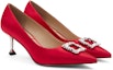 Shop (Women) CHARLES & KEITH Fabric Pointed-Toe Stiletto 'Ruby Red' SL1-60580031