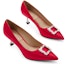Purchase (Women) CHARLES & KEITH Fabric Pointed-Toe Stiletto 'Ruby Red' SL1-60580031