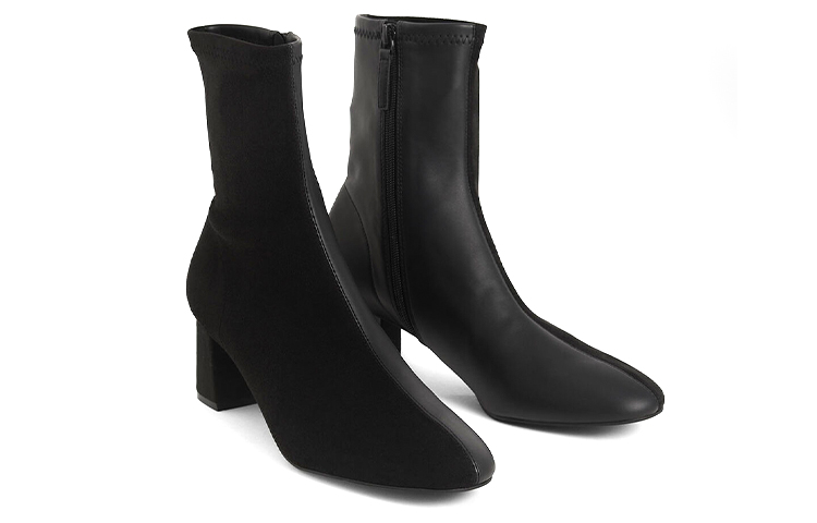 Lookbook (W) CHARLES & KEITH But Kasut Tumit Suede Tiruan 'Hitam' CK1-90280034_BLACK