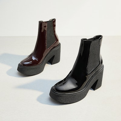(Women) CHARLES & KEITH Glossy Chunky Heel Chelsea Boots 'Brown Comfort' SL1-91720004_BROWN Purchase (Women) CHARLES & KEITH Glossy Chunky Heel Chelsea Boots 'Brown Comfort' SL1-91720004_BROWN