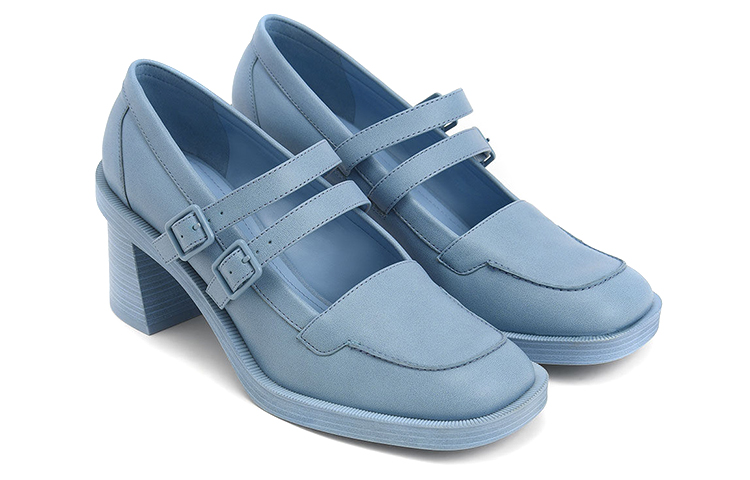 Lookbook CHARLES&KEITH Haisley 雙帶瑪麗珍高筒鞋 女款 藍色