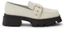(W) CHARLES & KEITH JK Loafer 'Buckle Logam Merah Jambu Putih Platform' CK1-70900335_CHALK