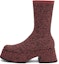 Buy (W) CHARLES & KEITH Kasut Boot Tumit Tinggi Knit Platform 'Wine Red' untuk Keselesaan. CK1-90380119_BURGUNDY