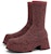 (W) CHARLES & KEITH Kasut Boot Tumit Tinggi Knit Platform 'Wine Red' untuk Keselesaan. CK1-90380119_BURGUNDY