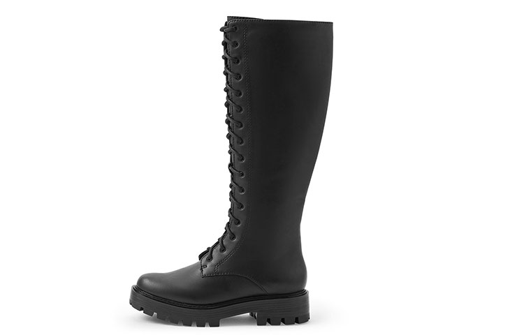 (Women) CHARLES & KEITH Lace-up Platform Boots 'Black Knight' CK1-90360348_BLACK