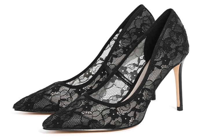 Lookbook (W) CHARLES & KEITH Sepatu Hak Tinggi Renda 'Hitam' CK1-60280306_BLACK