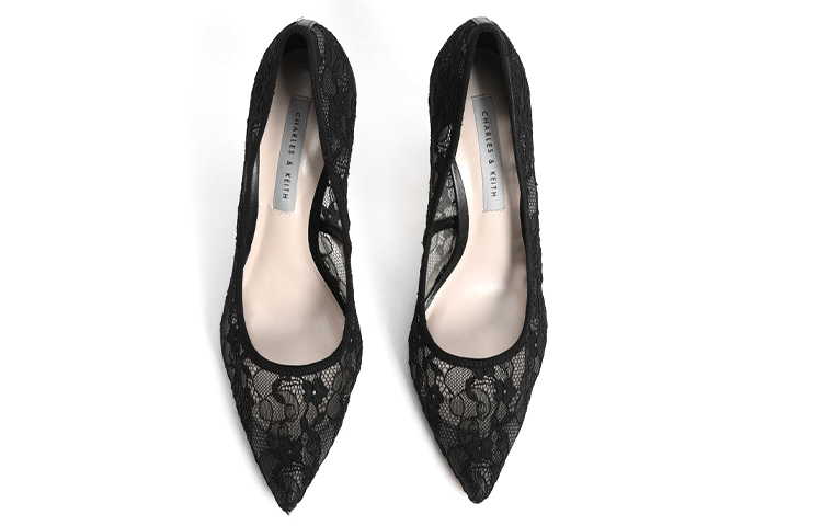 Shop (W) CHARLES & KEITH Sepatu Hak Tinggi Renda 'Hitam' CK1-60280306_BLACK