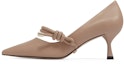 Buy (W) CHARLES & KEITH Tumit Tinggi Berhujung Tali Kulit 'Nude' SL1-60280394_NUDE