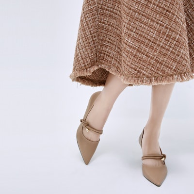 (Women) CHARLES & KEITH Leather Ankle-Strap Pointed High Heels 'Nude' SL1-60280394_NUDE Shop (Women) CHARLES & KEITH Leather Ankle-Strap Pointed High Heels 'Nude' SL1-60280394_NUDE