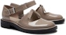 (W) CHARLES & KEITH Kasut Tumit Rendah Mary Jane Tali Kulit Kilasan 'Kelabu-Coklat' SL1-71720090_TAUPE