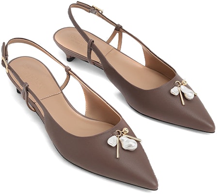 (Women) CHARLES & KEITH Leather High Heel Mules 'Grey-Brown Pearl Embellished' SL1-71720074_TAUPE Lookbook (Women) CHARLES & KEITH Leather High Heel Mules 'Grey-Brown Pearl Embellished' SL1-71720074_TAUPE