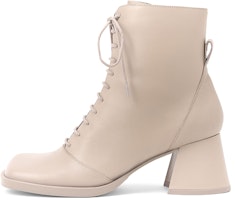 (Women) CHARLES & KEITH Leather Lace-Up Ankle Boot 'Grey Brown' SL1-90280044_TAUPE (Women) CHARLES & KEITH Leather Lace-Up Ankle Boot 'Grey Brown' SL1-90280044_TAUPE