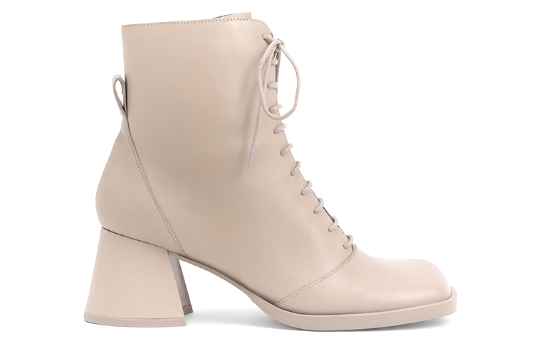 Order (W) CHARLES & KEITH Bota de Tobillo de Cuero con Cordones 'Gris Marrón' SL1-90280044_TAUPE