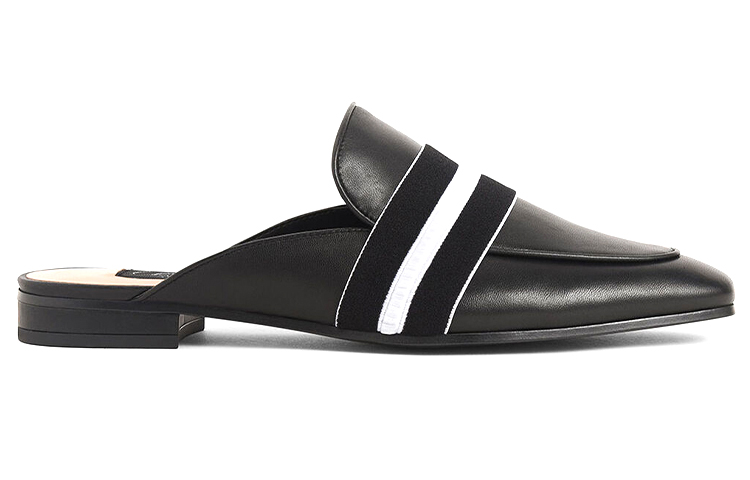 Order (W) CHARLES & KEITH Mules de Cuero Tipo Loafer 'Negro' SL1-71720046_BLACK