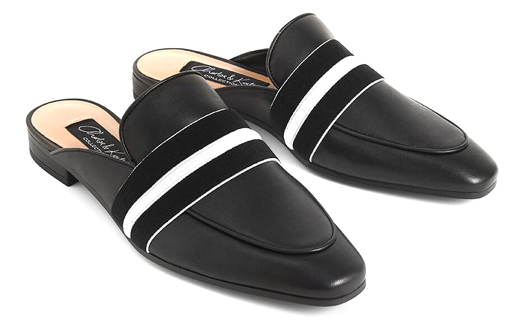 Lookbook (W) CHARLES & KEITH Mules de Cuero Tipo Loafer 'Negro' SL1-71720046_BLACK