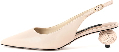(Women) CHARLES & KEITH Leather Sculpted Fashion Open-Heel High Heels 'Beige' SL1-60920017_CHALK (Women) CHARLES & KEITH Leather Sculpted Fashion Open-Heel High Heels 'Beige' SL1-60920017_CHALK
