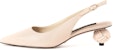 (W) CHARLES & KEITH Tumit Tinggi Kulit Rekaan Moden Terbuka 'Beige' SL1-60920017_CHALK