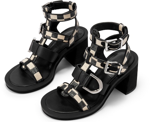 (Women) CHARLES & KEITH Leather Woven Cut-Out High Heel Sandals 'Roman' SL1-61870006 1