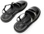 (Women) CHARLES & KEITH Low-Heel Sandal 'Simplified Stitching Black' CK1-70900298_BLACK