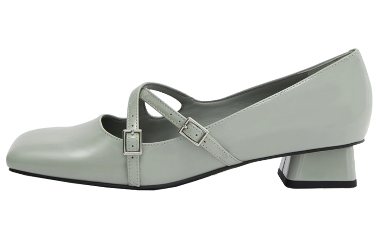 (Women) CHARLES & KEITH Mary Jane Flats 'Grey Green Cross-Strap' CK1-61720076_Sage-Green