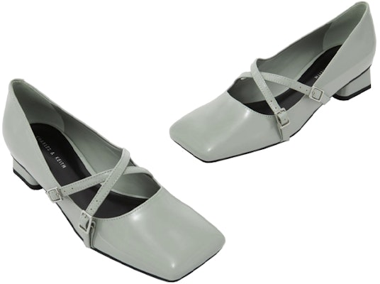 (W) CHARLES & KEITH Bailarinas Mary Jane 'Gris Verde con Correa Cruzada' CK1-61720076_Sage-Green Shop (W) CHARLES & KEITH Bailarinas Mary Jane 'Gris Verde con Correa Cruzada' CK1-61720076_Sage-Green