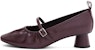(Women) CHARLES & KEITH Mary Jane Heels 'Burgundy Ruched' CK1-60580210_BURGUNDY
