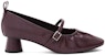 (Women) CHARLES & KEITH Mary Jane Heels 'Burgundy Ruched' CK1-60580210_BURGUNDY