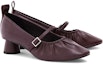 Lookbook (Women) CHARLES & KEITH Mary Jane Heels 'Burgundy Ruched' CK1-60580210_BURGUNDY