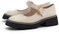 (W) CHARLES & KEITH Mary Jane Platform 'Merah Jambu Putih' CK1-70380909_CHALK