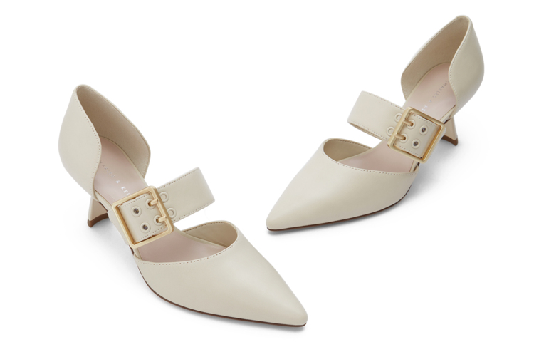 Lookbook (W) 查尔斯与凯丝 金属扣尖头细高跟鞋 '金色点缀' CK1-60280279