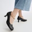 Order (W) CHARLES & KEITH Kasut Tumit Blok Hujung Petak Rantaian Logam 'Kulit' SL1-60280416