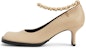 (W) CHARLES & KEITH Kasut Tumit Blok Hujung Petak Rantaian Logam 'Kulit' SL1-60280416