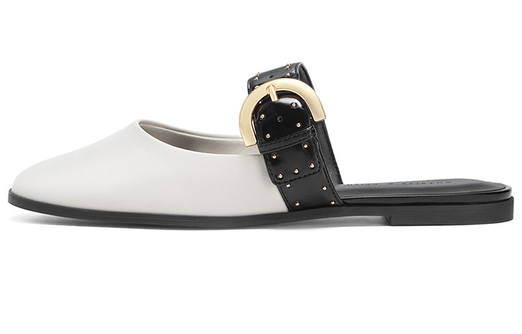 (Women) CHARLES & KEITH Muller Low Heel 'Pink White Colorblock' CK1-70580187_CHALK