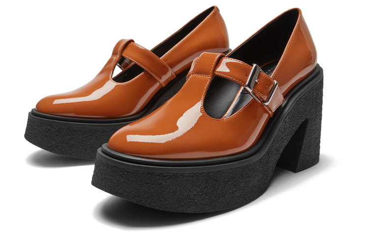 Lookbook (W) CHARLES & KEITH 브랜디 레트로 메리제인 펌프스 SL1-81720001_COGNAC