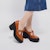 (W) CHARLES & KEITH Kasut Tumit Tinggi Retro Mary Jane Kulit Berkilat 'Brandy' SL1-81720001_COGNAC