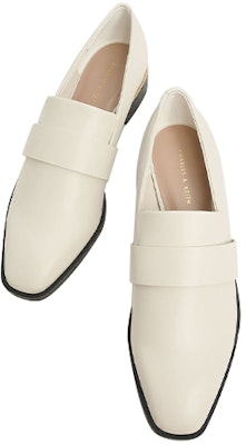 (Women) CHARLES & KEITH Penny Loafer Flats 'Pink White' CK1-70380806_CHALK Shop (Women) CHARLES & KEITH Penny Loafer Flats 'Pink White' CK1-70380806_CHALK
