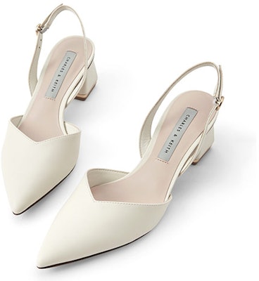 (W) CHARLES & KEITH Sepatu Hak Blok Toe Lancip 'Pink White' CK1-60920241_CHALK Lookbook (W) CHARLES & KEITH Sepatu Hak Blok Toe Lancip 'Pink White' CK1-60920241_CHALK