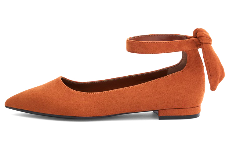 (Women) CHARLES & KEITH Pointed Toe Slingback Flats 'Brandy' CK1-70900291_COGNAC