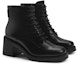 Shop (W) CHARLES & KEITH PU 'Boot Pelana Tinggi Ala Inggeris Zip Sisi Hitam' CK1-90920134