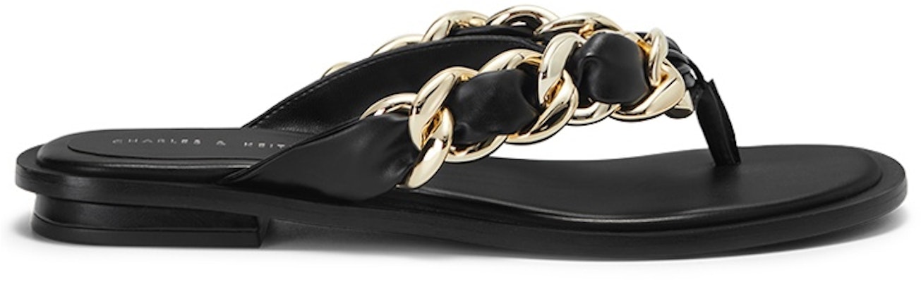 (W) CHARLES & KEITH 체인 장식 슬라이드 블랙 (CHARLES & KEITH Chain Thong Slide Black) CK1-70280026_BLACK Order (W) CHARLES & KEITH 체인 장식 슬라이드 블랙 (CHARLES & KEITH Chain Thong Slide Black) CK1-70280026_BLACK