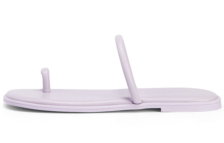 (Women) CHARLES & KEITH PU 'Lavender Casual Toe-Post Slides' CK1-71720037_LILAC