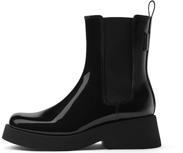 CHARLES&KEITH PU 時尚亮皮厚底 短筒 切爾西靴 5cm 女款 Buy CHARLES&KEITH PU 時尚亮皮厚底 短筒 切爾西靴 5cm 女款