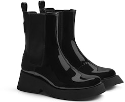 (W) CHARLES & KEITH Bota Chelsea PU 'Plataforma Patente' CK1-90280050 Order (W) CHARLES & KEITH Bota Chelsea PU 'Plataforma Patente' CK1-90280050