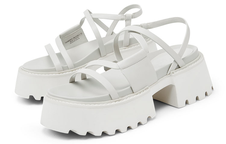 Lookbook (W) 查尔斯&凯斯PU厚底凉鞋'交叉带白色' CK1-70380903_WHITE