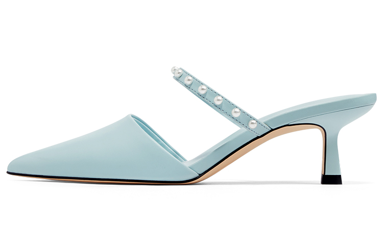 (Women) CHARLES & KEITH PU Light Blue 'Pearl Ankle-Strap Stiletto' CK1-60920300_LIGHTBLUE