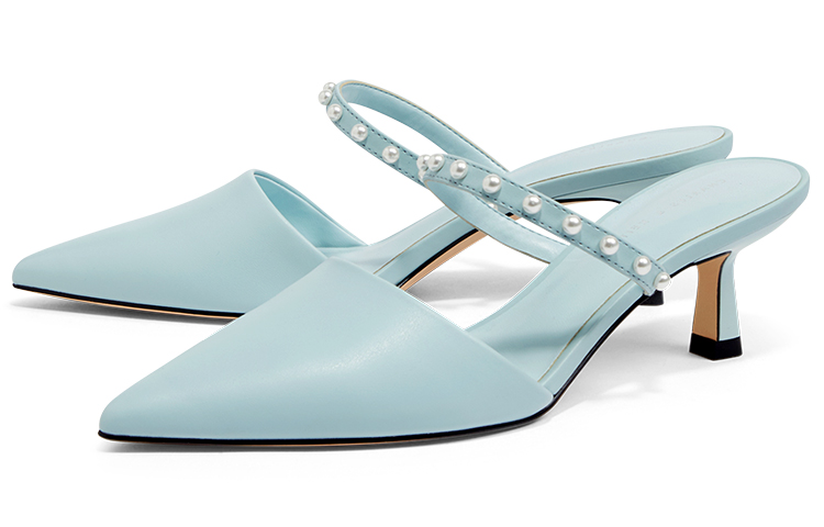 Order (W) CHARLES & KEITH Tacones Stiletto Azul Claro con Correa y Perla CK1-60920300_LIGHTBLUE