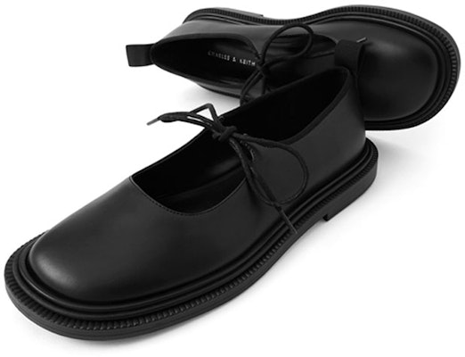 (Women) CHARLES & KEITH PU Mary Jane Black Flats 'Comfort Round-Toe' CK1-70900270_BLACK Purchase (Women) CHARLES & KEITH PU Mary Jane Black Flats 'Comfort Round-Toe' CK1-70900270_BLACK