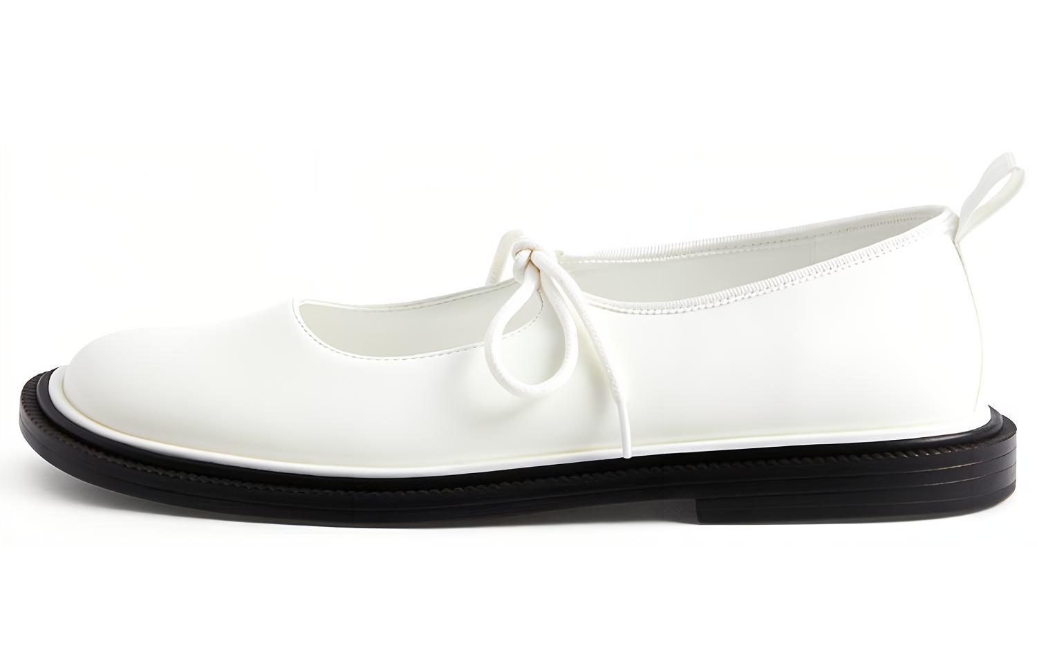 (Women) CHARLES & KEITH PU Mary Jane Flats 'Simple Casual Round Toe White' CK1-70900270_WHITE